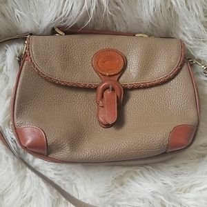 Vintage Cream Dooney and Bourke Saddle Bag